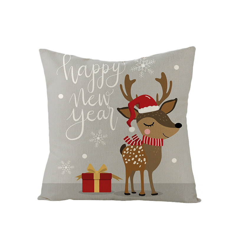 Christmas Cushion Cover Santa Claus Decorations Soft Plush Toys Pillows