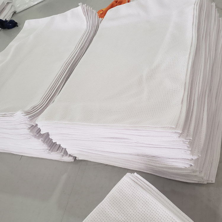 Water Absorbent White Waffle Weave Microfiber Kitchen Cleaning Dish Tea Towel for Sublimation