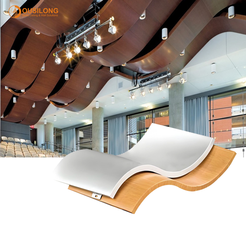 Customized Suspended Metal Ceilings Construction Decorative Solid Aluminum Ceiling