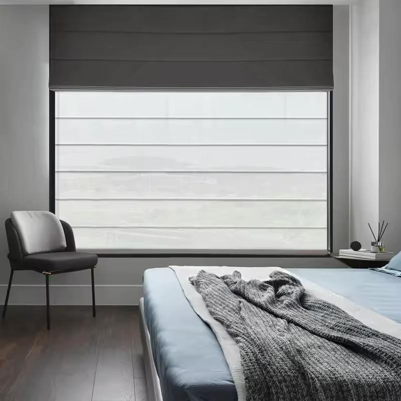 Double Day and Night Roman Curtain Roman Shades Full Blackout Removable Roman Blind