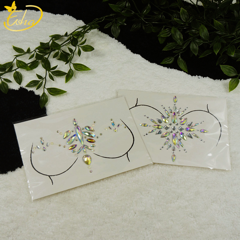 Custom Diamond Sheet Eye Jewels Temporary Tattoo Sticker Paper Rhinestone Gem Face Body Art Stickers