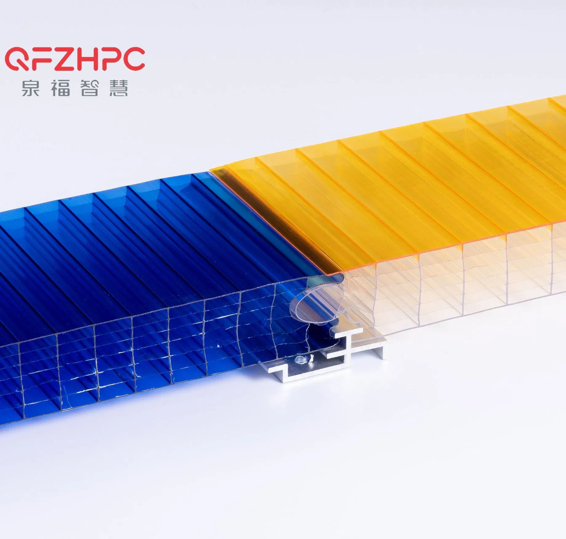 Quanfu Colorful Plug-Patterrn Polycarbonate (PC) Sheet for Daylighting Curtain Wall