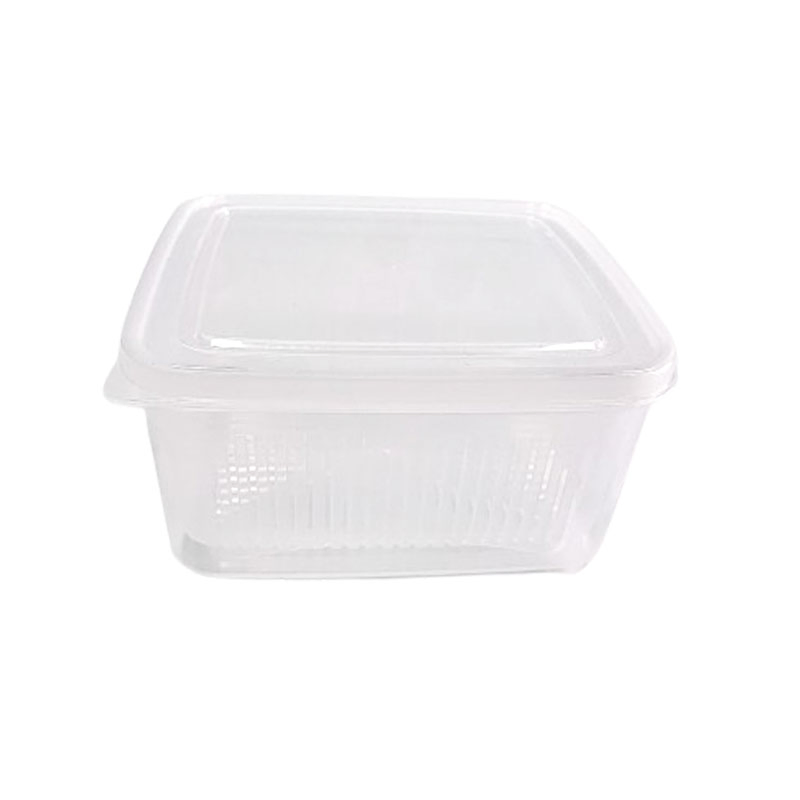1.1L Stackable Crisper Refrigerator Organizer Bin Transparent Plastic Food Storage Containers