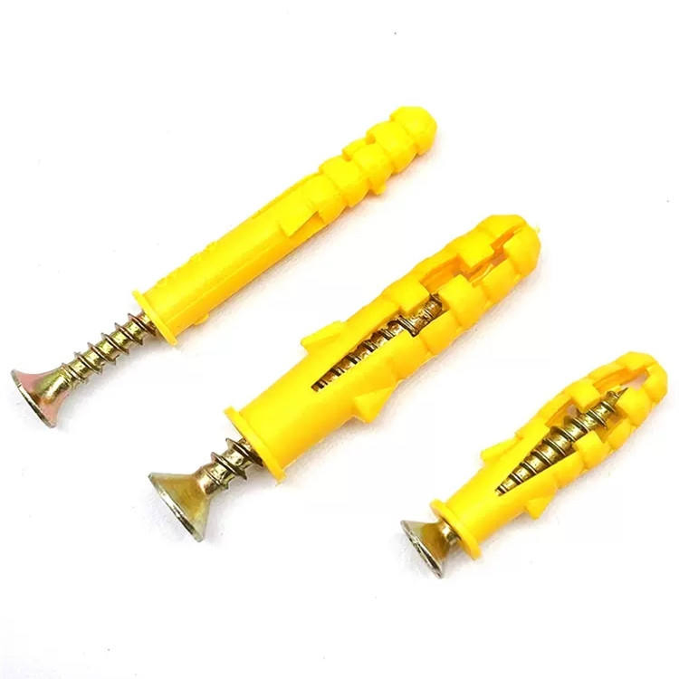 Plastic Anchor Kit Factory Plastic Fixing Wall Plug Straight Through Plastic Wall Plug PE Screw Wholesale