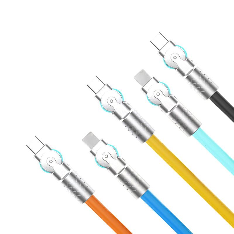 USB-C кабель с поворотным разъемом 180°, быстрая зарядка