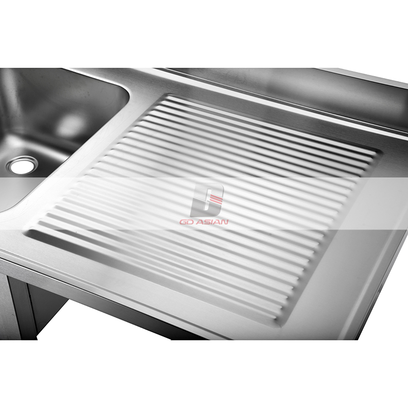 Left Double Sink L1600mm H950mm Commercial Kitchen Equipment Stainless Steel Kitchen Dishwasher Sinks
