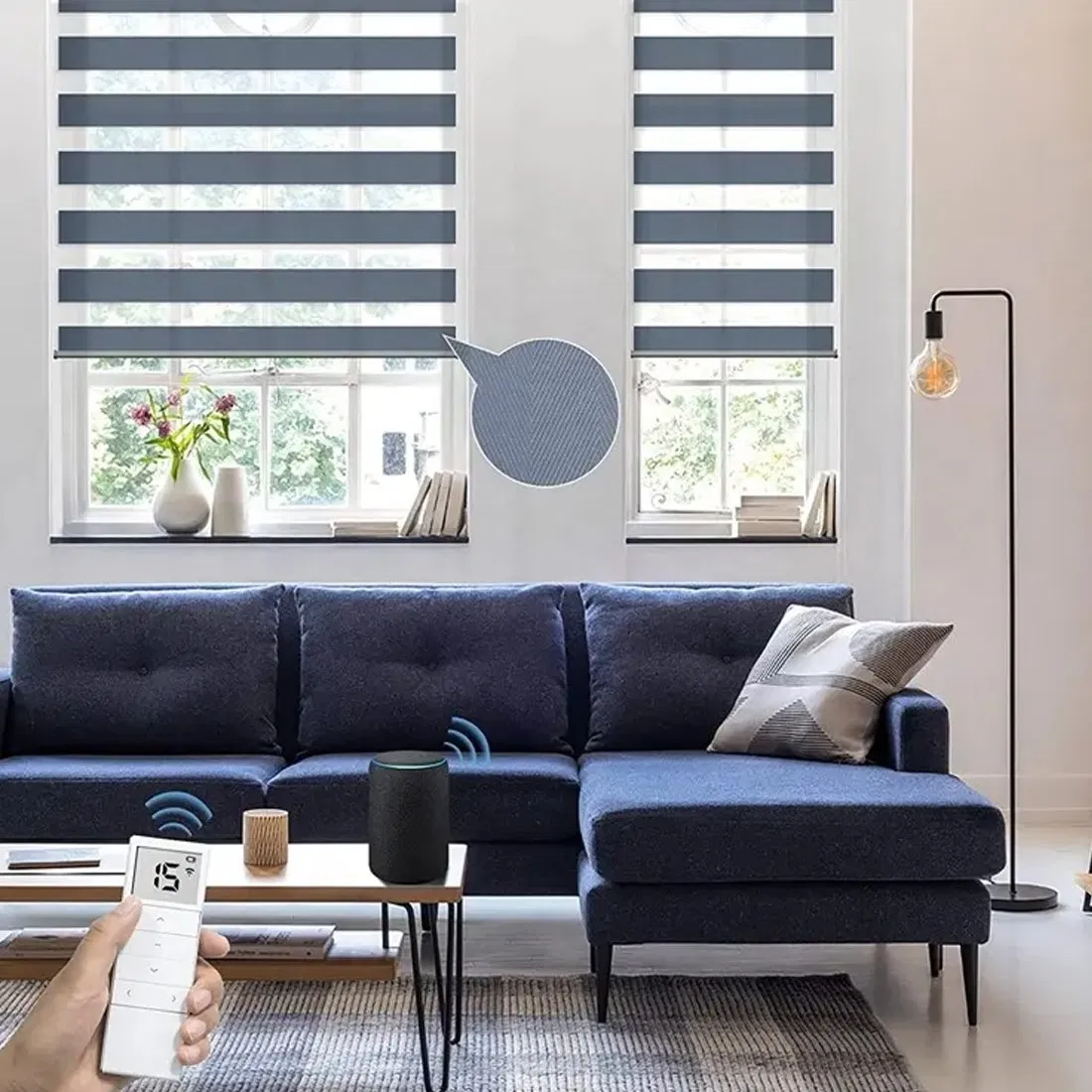Day and Night Blackout and Windproof Electric Motorized Roller Blinds for Window