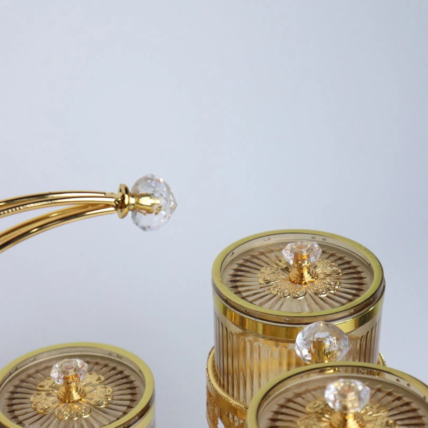 Featuring 6 Acrylic Airtight Jars and a Gold-Plated Iron Candy Bowl