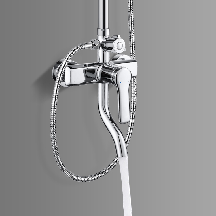 Wall Mounted Bathroom Faucet Stainless Steel Rainfall Shower Set