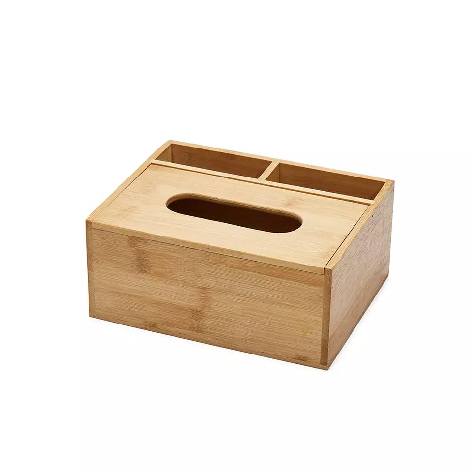 Bamboo Wooden Tissue Box for Kitchen Living Room Car Office