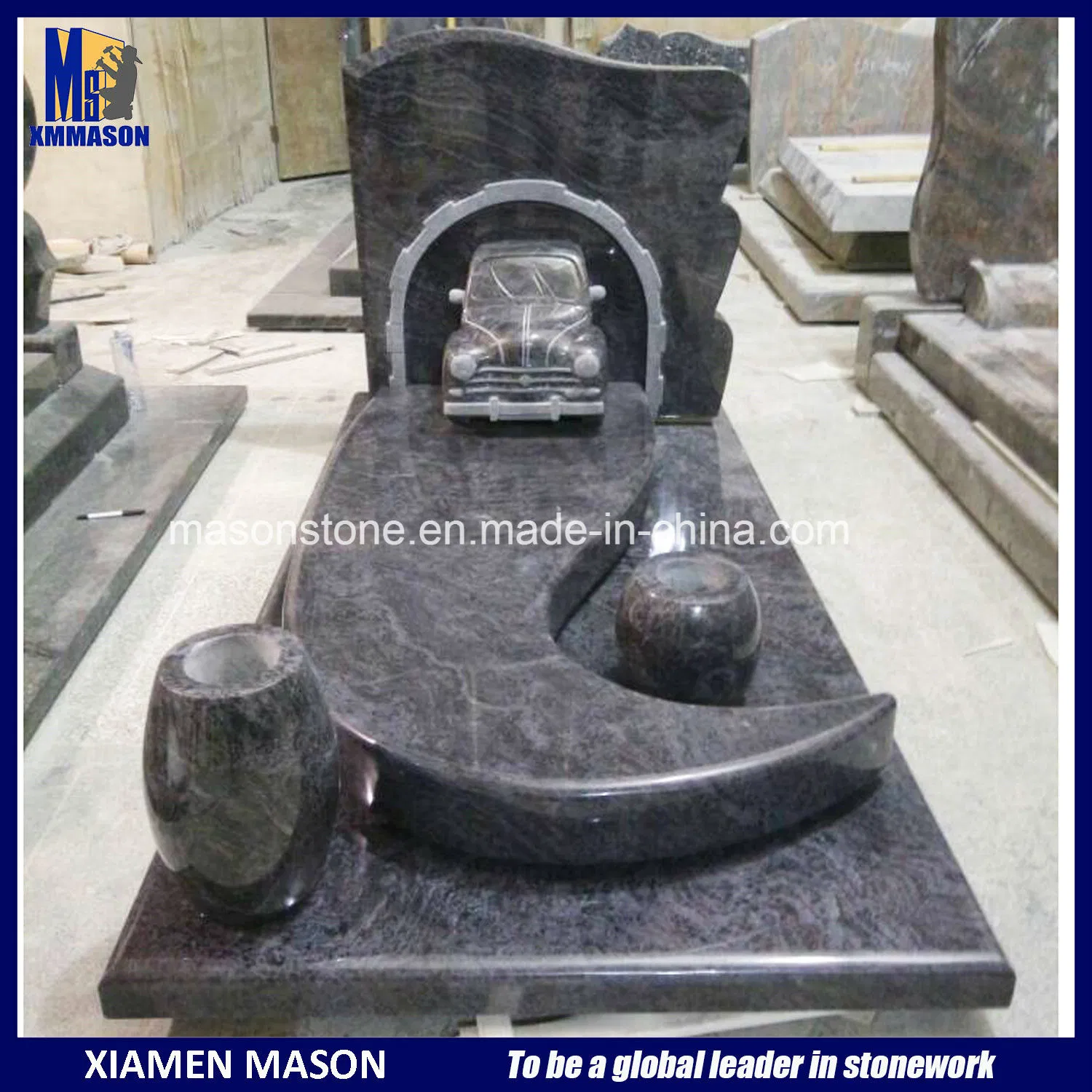 France Customized Headstone with 3D Engraving Car