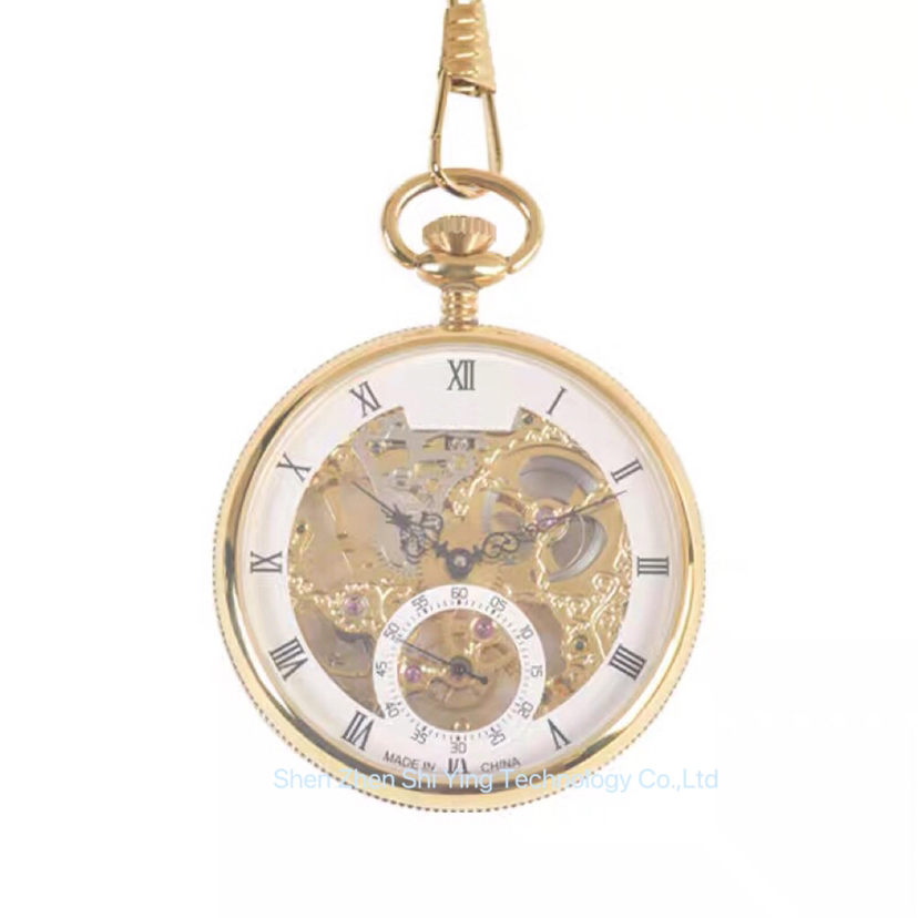 OEM/ODM Waterproof Luxury Men's Stainless Steel Automatic Pocket Watch with Chain