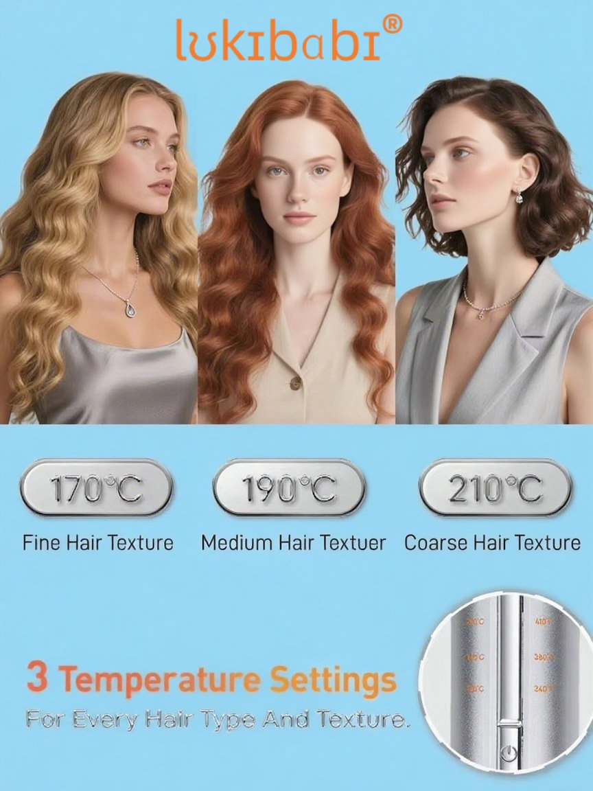 Sheglamm Automatic Curling Iron 1 1/4 Inch with 3 Temperatures Fast Heating, 2-Way Rotation, Anti-Scald, Anti-Tangle Rotating,