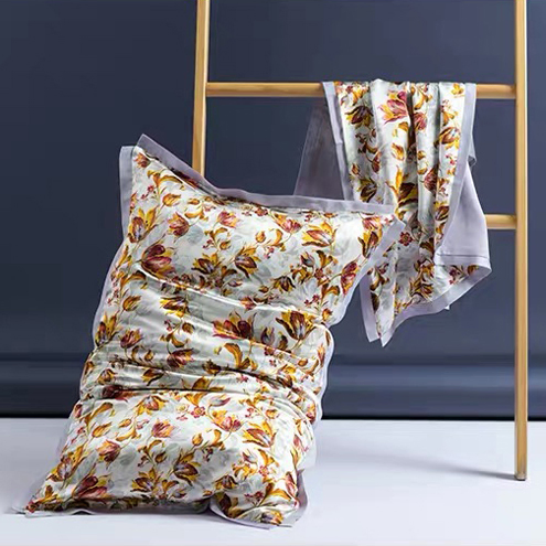 Custom Printed Pure Silk Pillowcase Double-Sided Contrast Silk Pillowcase