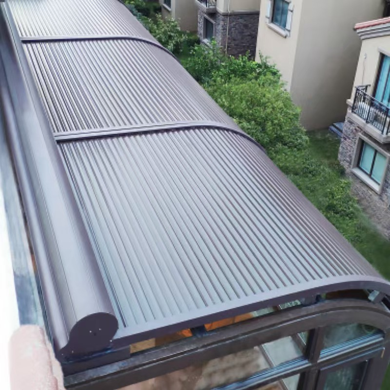 Electrically Controlled Folding Roller Shutter Safety Heat-Insulating High-Quality Aluminum Alloy Canopy Sunshade Tent Manufacturer Customization