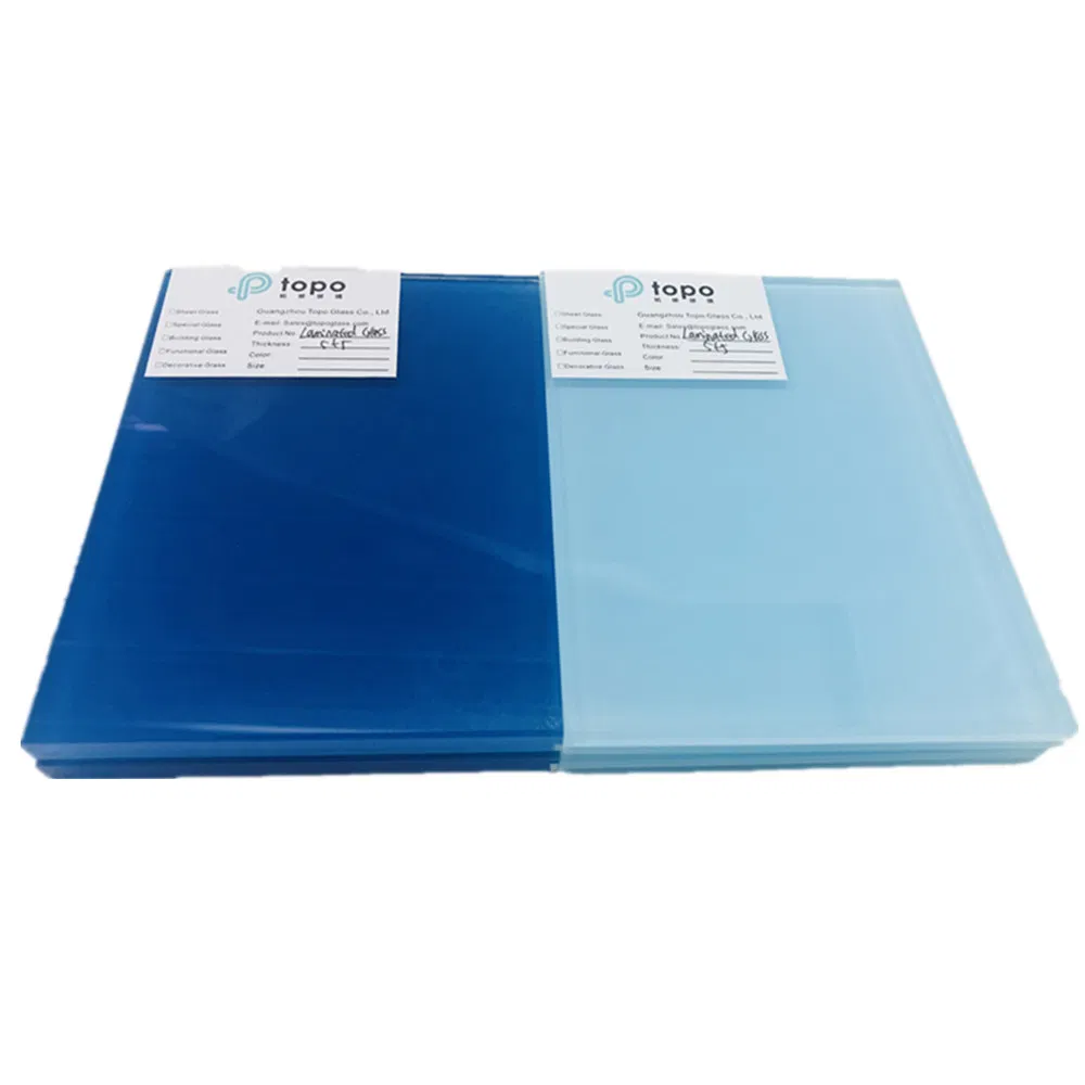 Dark Blue Tempered Laminated Safety Glass for Building Applications (LG-TP)