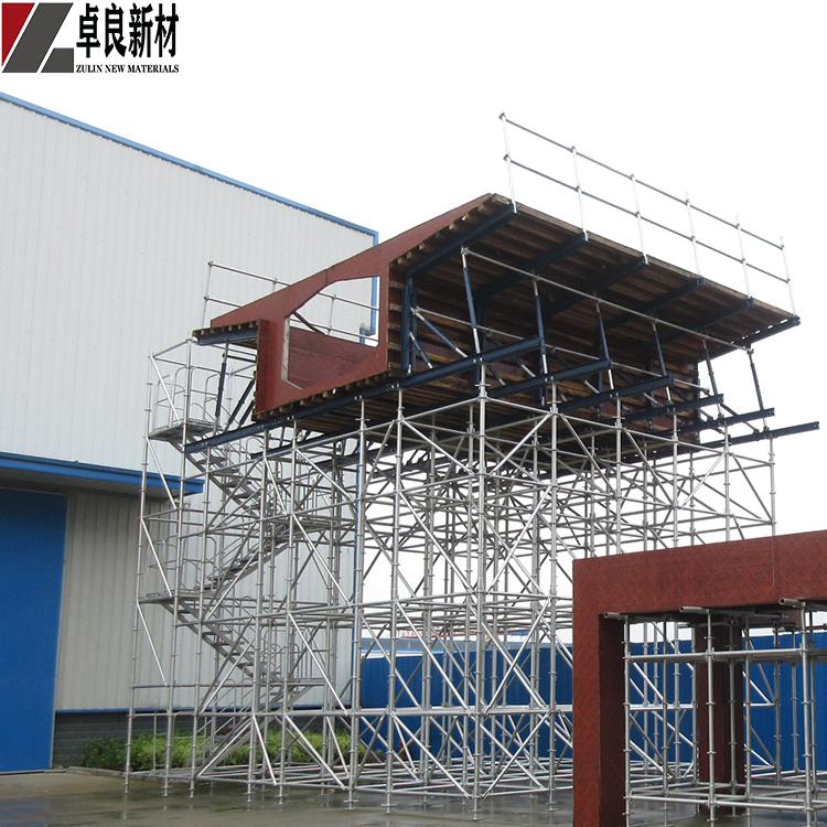 Ringlock System Galvanized Tube Scaffold with Staircase and Steel Plank