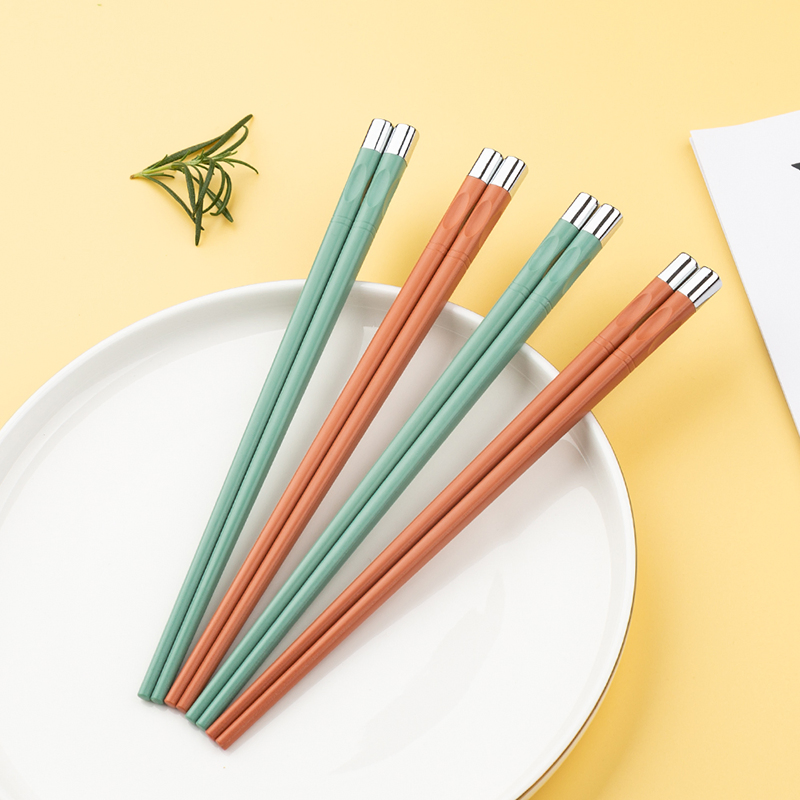Orange Green Color Reusable Pet and Fiberglass Food Sushi Chopsticks