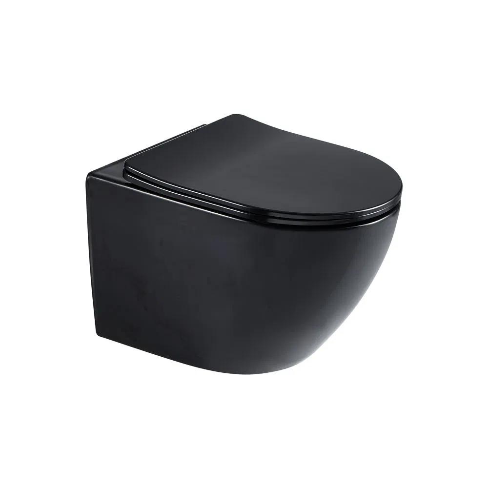 Modern European Hanging Wall Mounted Rimless Flushing Ceramic Wc Bathroom Grey Wall Hung Toilet