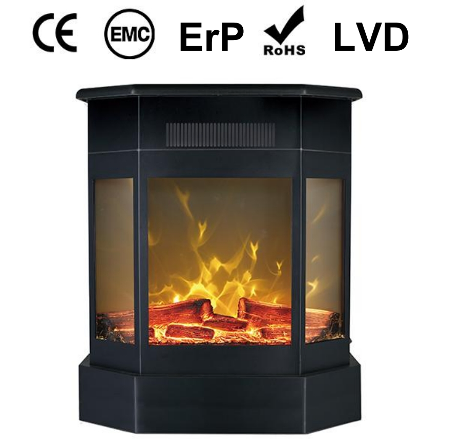 Smokeless Indoor Small Heating LED Flame Metal Free Standing Electric Fireplace