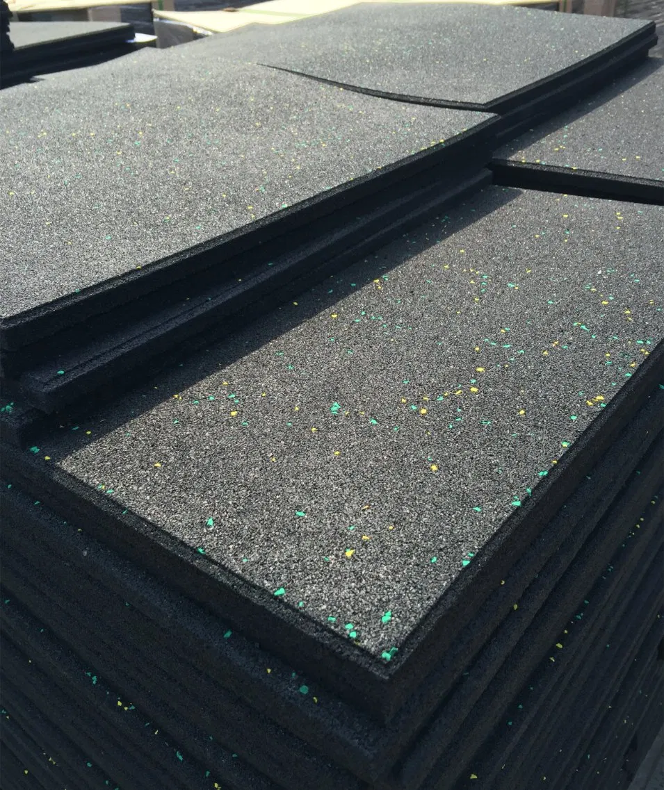 2cm/3cm/4cm/5cm Thick Black Rubber Tiles Mats Export to Europe