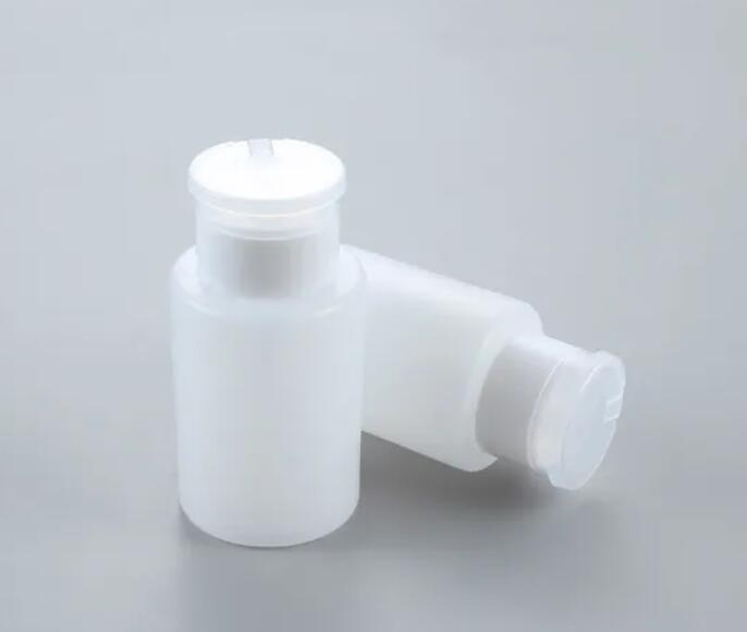 Plastic HDPE or Pet Texture 80ml Makeup Remover Bottle Cosmetic Packaging Nail Polish Removing Liquid Press Pumping Bottle