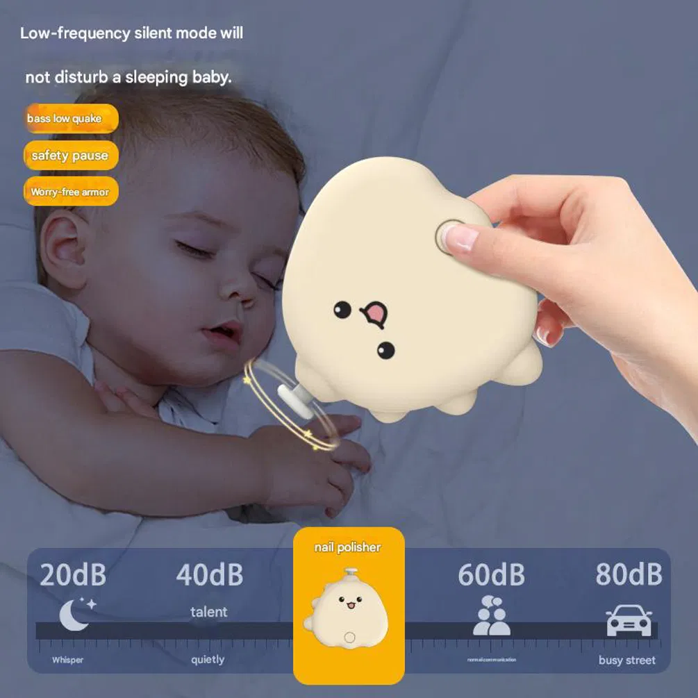 New Cartoon Design Portable Electric Baby Nail Cutter Clippers Baby Nail Trimmer Set with 6PCS Grinding Heads