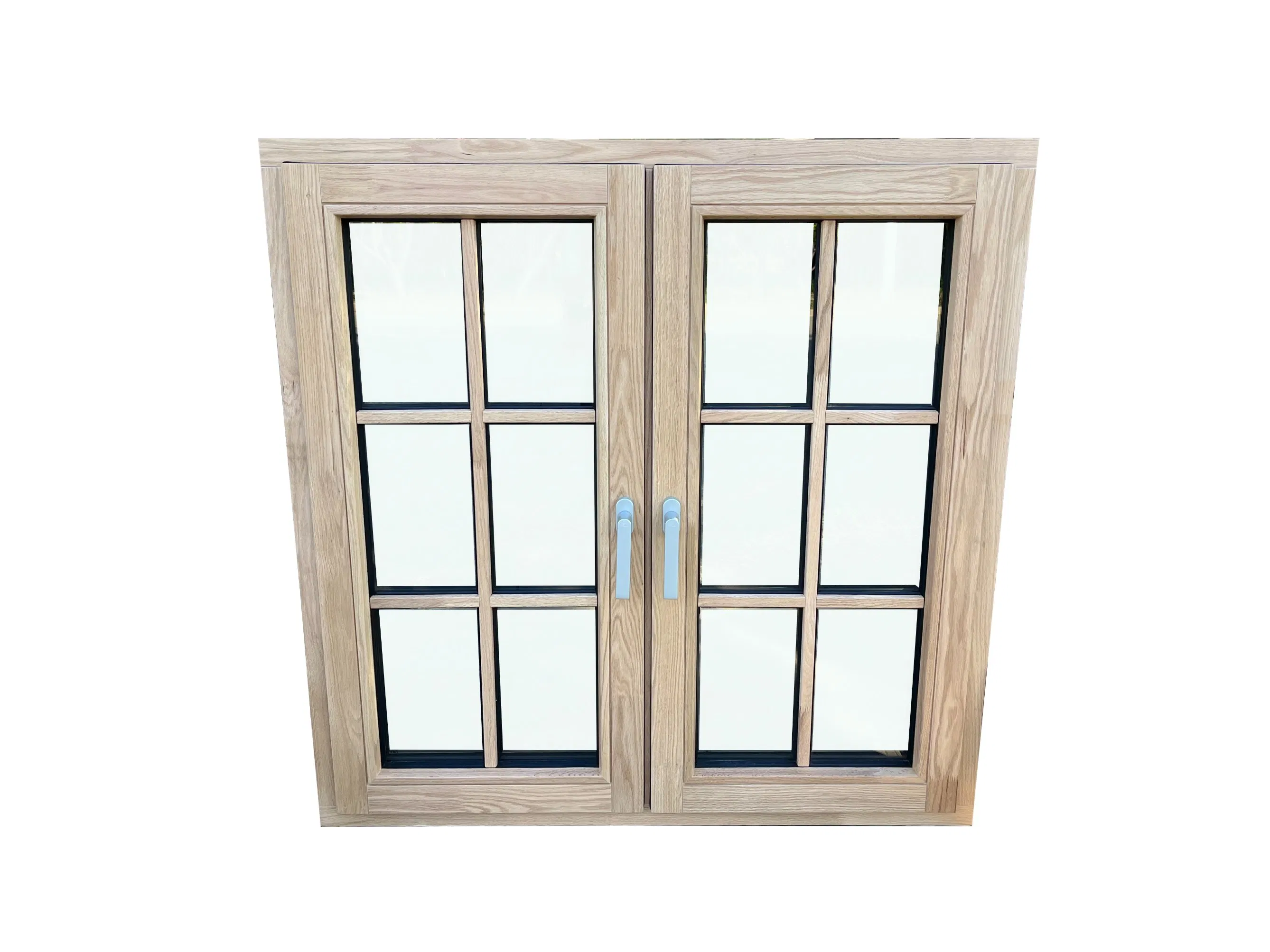 Penjoy Energy-Efficient Custom Double Opening Windows Solid Wood Tempered Glass Tilt and Turn Windows