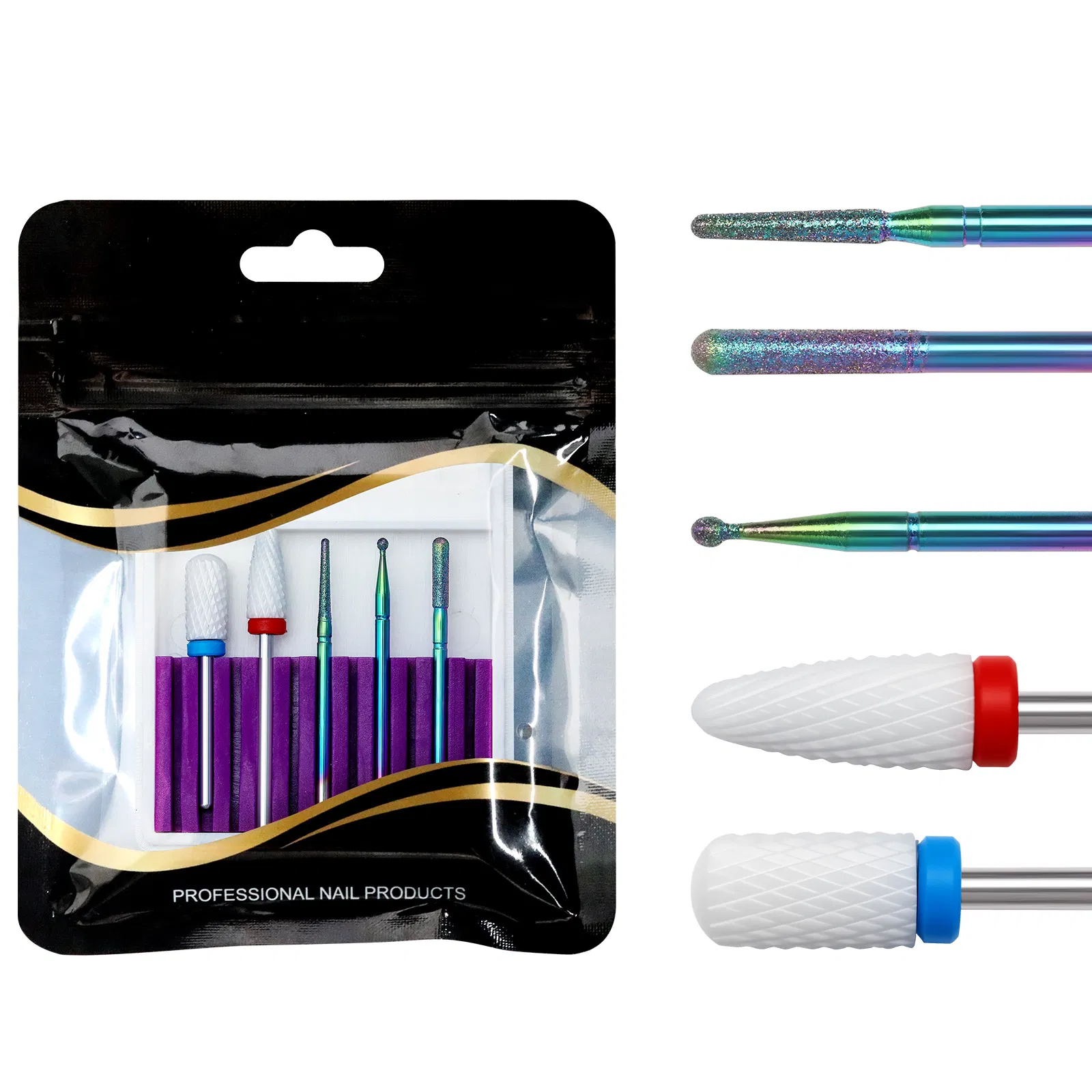 New Style 5PCS Nail Drill Bits Set for Salon Home Nail Care