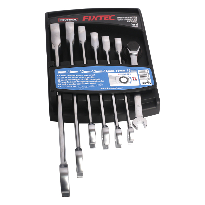 Fixtec 8, 10, 12, 13, 14, 17, 19mm 7PCS Chrome Vanadium Steel Combination Spanner Combination Wrench Spanner
