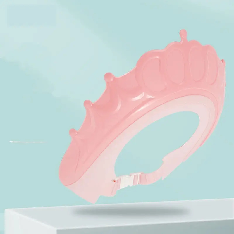 Cute Crown Shape Waterproof Adjustable Children Shampoo Cap