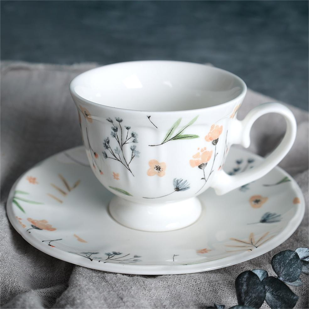 New Design Custom China Porcelain Luxury Floral Printing Ceramic Tableware Dinner Plate Dinnerware Set New Bone China Dinner Set