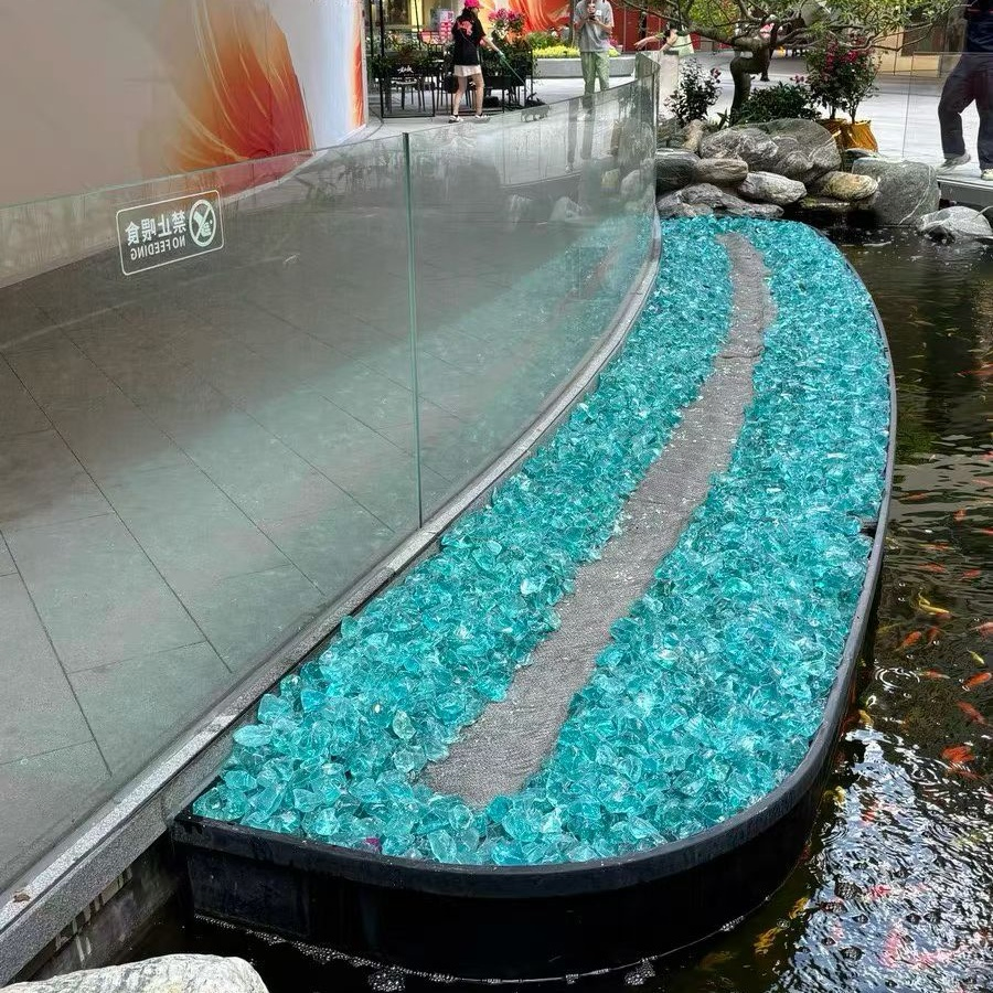 2026 Garden Landscape Crushed Glass Rocks for Gabion Decorative Glass