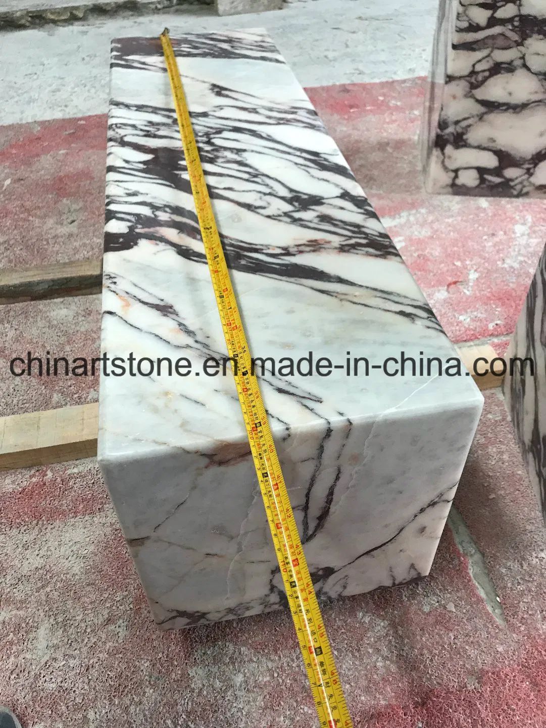 Italy Calacatta White/ Purple Marble Square Column