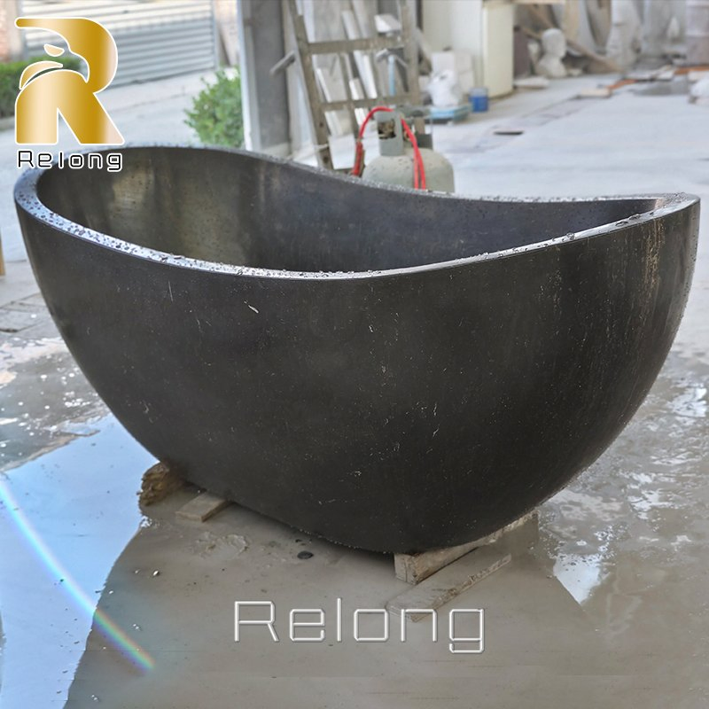 Ванна из серого мрамора ручной работы