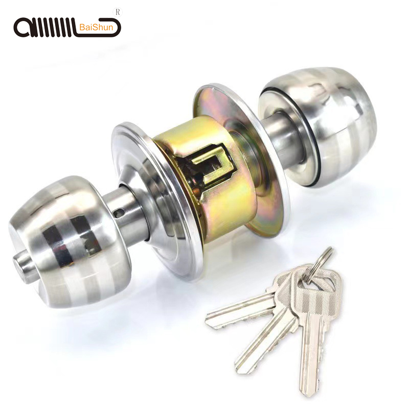 Factory Stainless Steel Entry Hotel Round Cylindrical Ball Door Handle Tubular Knob Lock