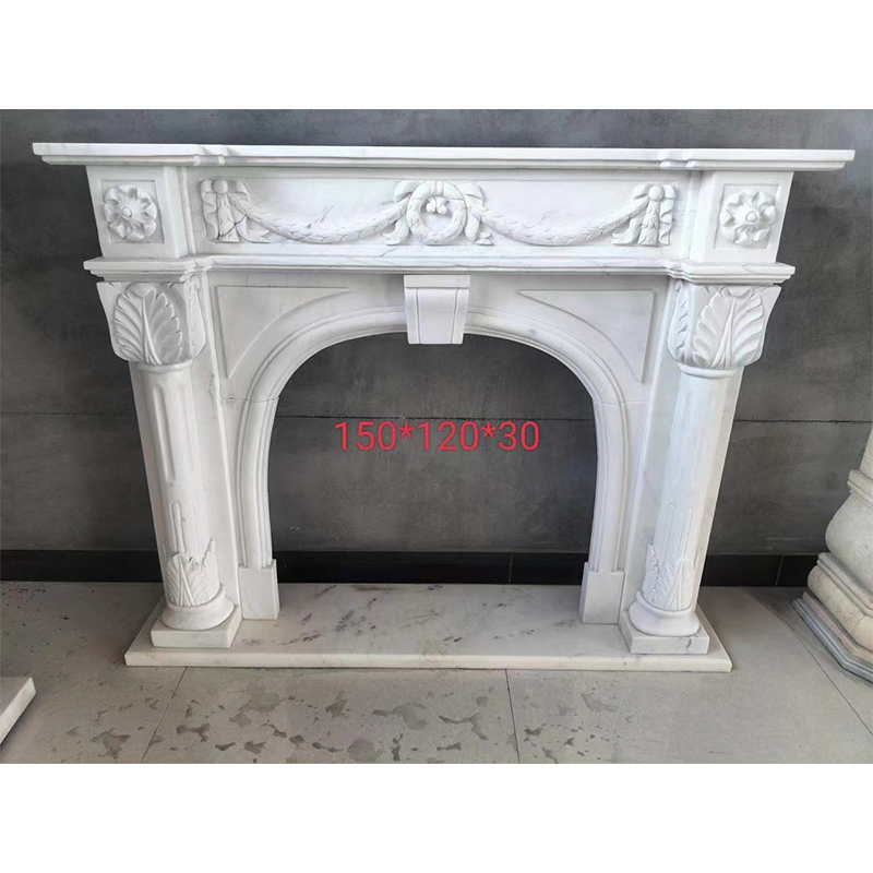 Камин из мрамора и известняка ручной работы