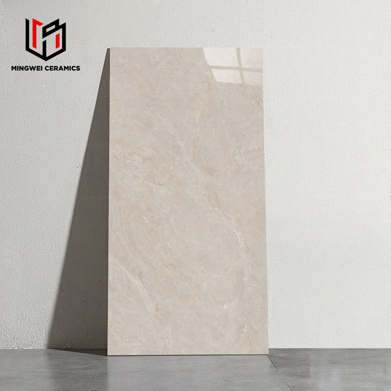 Mist Beige Porcelain Tile with Lux Marble Feel Polished 600X1200mm Zibo Wholesale