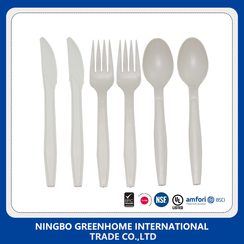 Eco-Friendly Biodegradable Disposable Cutlery Corn Starch Forks and Spoons Cutlery Set for Party