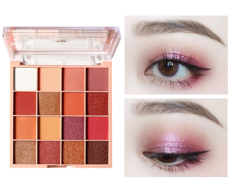 Pearl Eyeshadow Tray 16 Colors Glitter Eyeshadow Tray Earth Tone