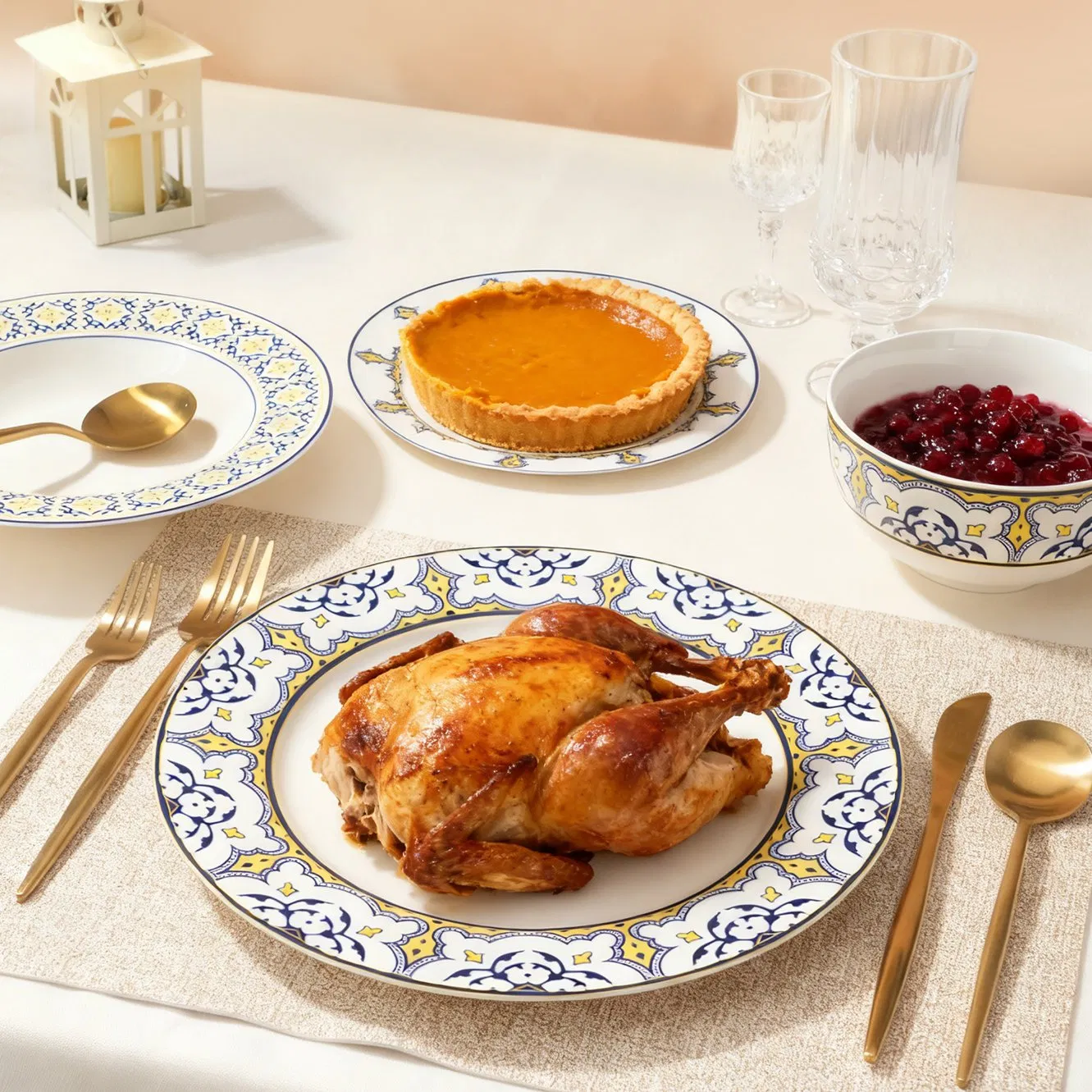 Best Selling Factory Supplier China Porcelain Tableware Dinner Plates Set Ceramic Dinnerware