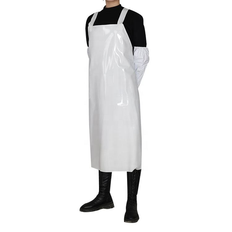 PU PVC Apron Plastic Polyurethane Waterproof White Butchery Wipeable Aprons TPU Apron