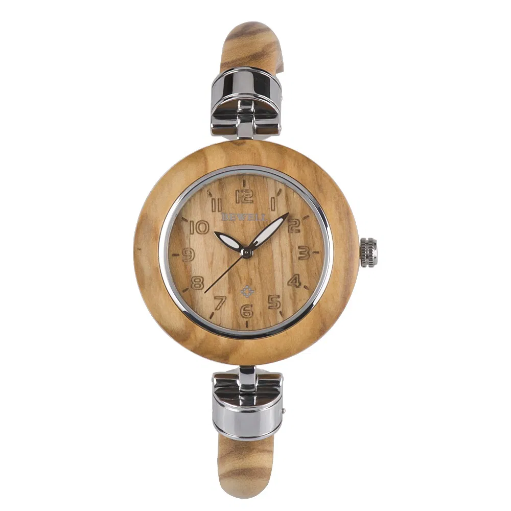 Hot Sales Bewell Ladies Watch Natural Wood with Japan Movt Quartz Watch Stainless Steel