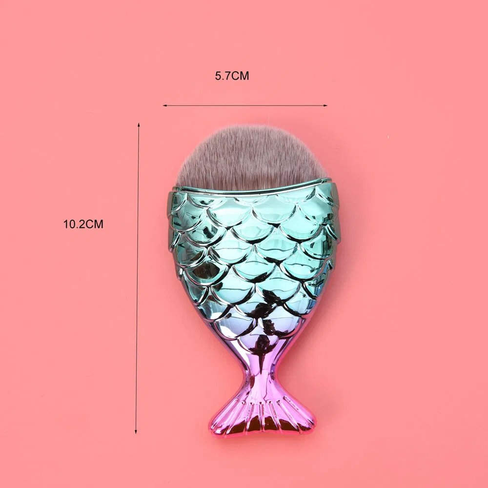 New Hot Unicorn Mermaid Fishtail ABS Electroplate Contour Foundation Makeup Brush Beauty Care Cosmetic Brush