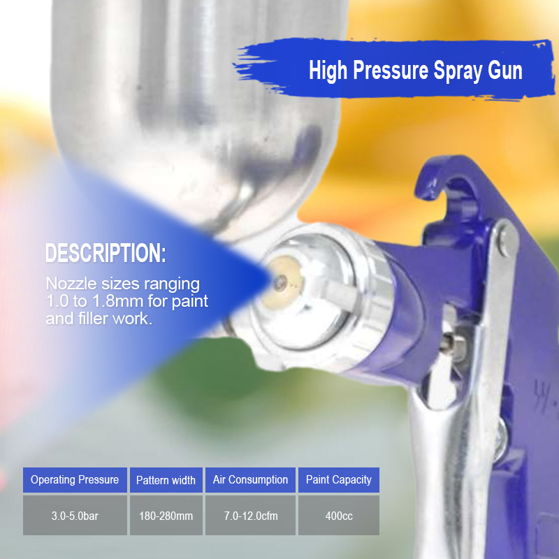 Пистолет для покраски W-77g с чашкой 400cc, сопло 1.5мм