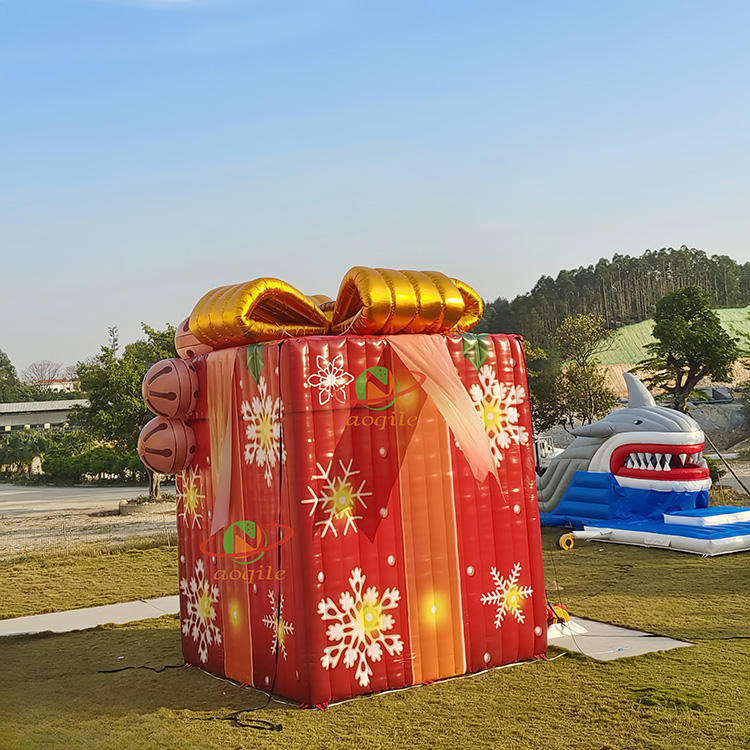 Commercial Grade Inflatable New LED Colorful Gift Box Inflatable Birthday Event Gift Box Decoration Model