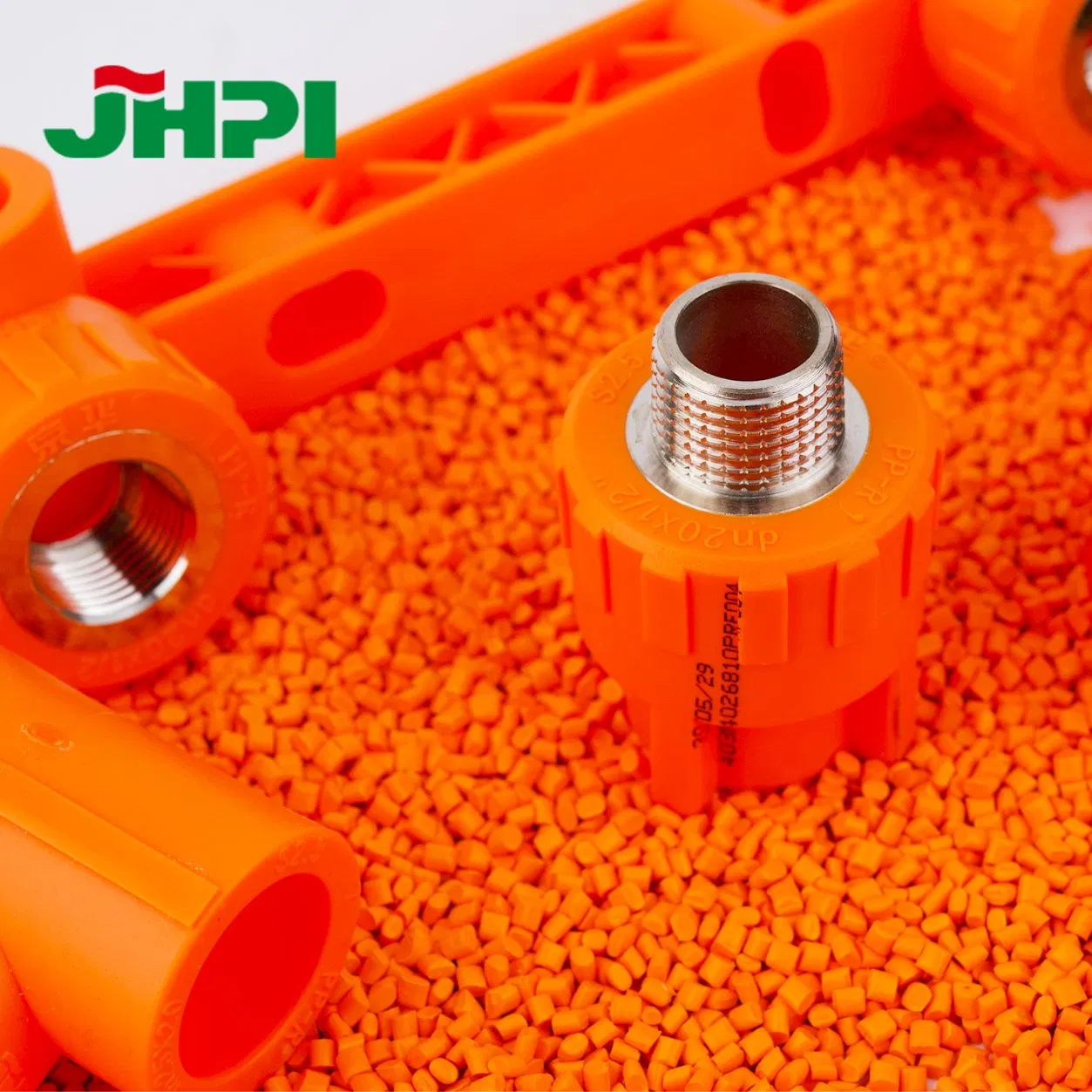 OEM Orange Domestic Water Supply Pipe PPR Pipe Plastic Brass Tee Union Elbow PPR Pipe Fitting