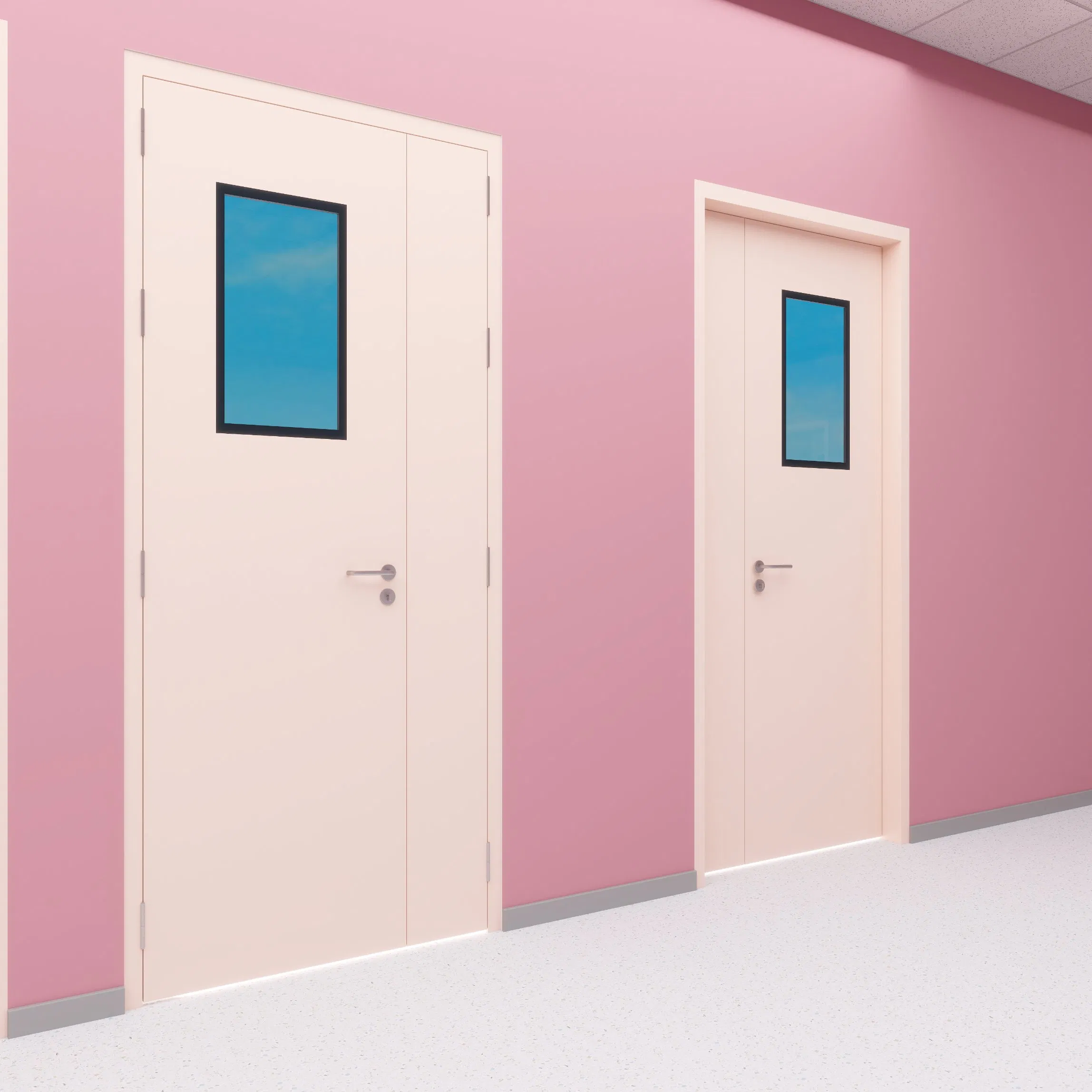 ICU Grade Ward Door with Impact-Resistant Structure and Global Logistics Support