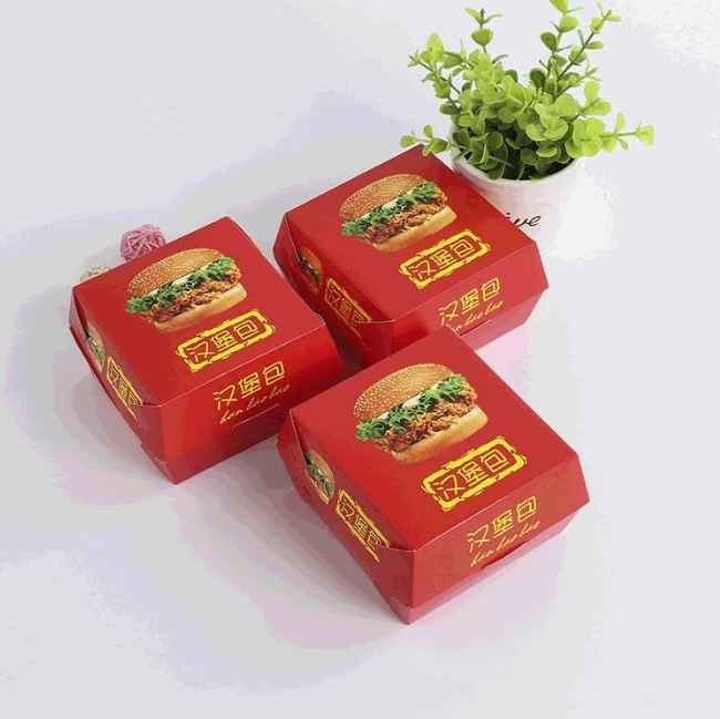 Disposable Lightweight Small Custom Burger Boxes for Street Food Stalls