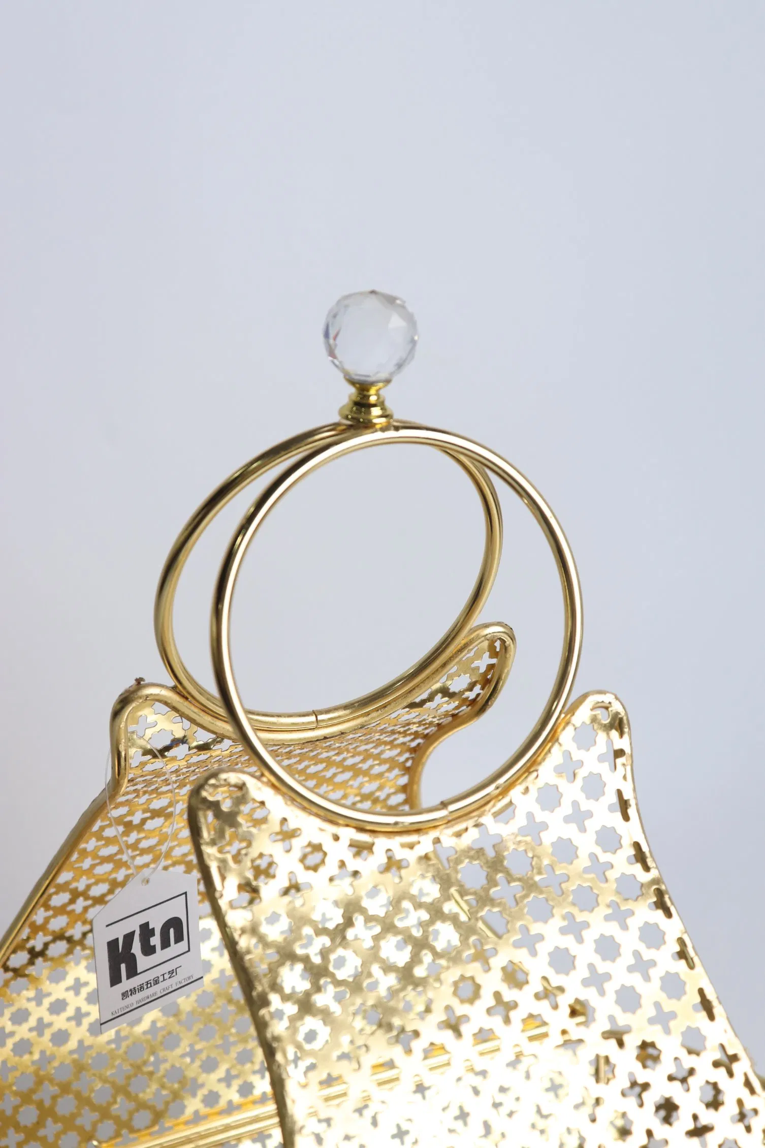 Gold Plated Wrought Iron with Glass Home Restaurant Candy Decoration Plate